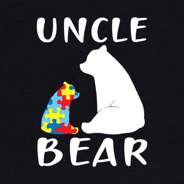 Uncle Bear Tshirt Bear Sitting And Resting Autism Awareness by Danielsmfbb